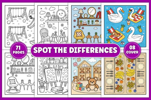Download Spot the Differences Coloring Book - Spot the differences Collection