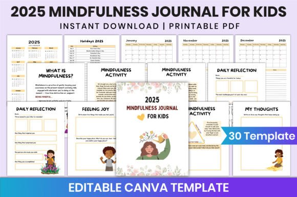 Download 2025 Mindfulness Journal for Kids Canva - Kids Collection