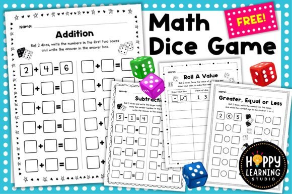 Download FREE Math Dice Game for Kids - Kids Collection