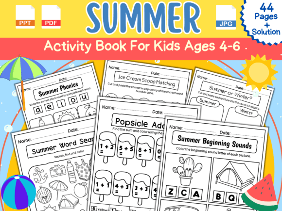 Download Summer Activity Book for Kids Ages 4-6 - Kids Collection