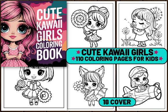 Download Cute Kawaii Girls Coloring Page for Kids - Kids Collection