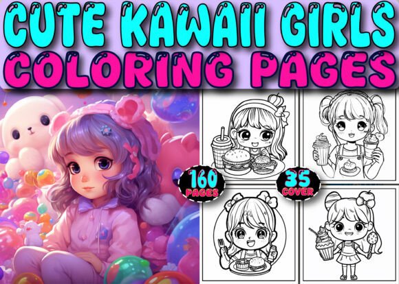 Download Cute Kawaii Girls Coloring Page for Kids - Kids Collection