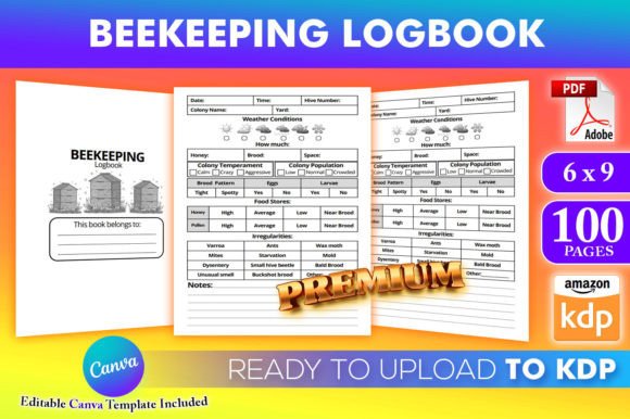 Download Beekeeping Logbook | KDP Canva Template - Kdp canva Collection