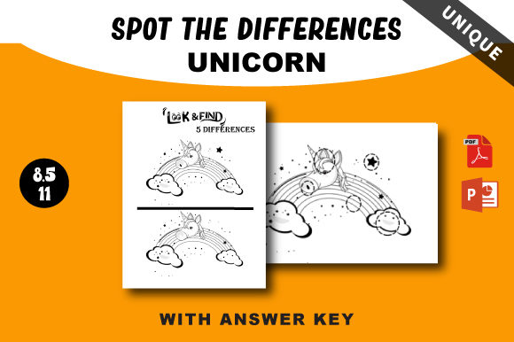 Download Spot the Differences Unicorn (unique) - Spot the differences Collection