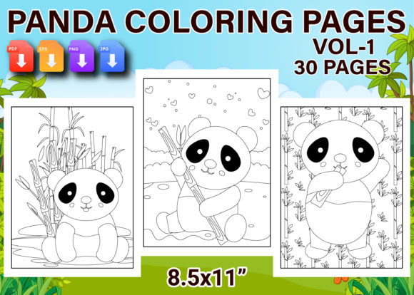 Download Panda Coloring Pages for Kids Vol-1 - Premium Resources