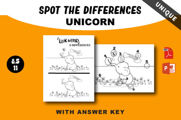Download Spot the Differences Unicorn (unique) - Spot the differences Collection