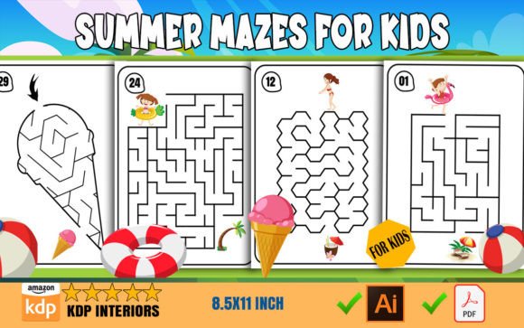 Download Summer Mazes Pages for Kids – KDP - Kids Collection