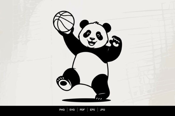 Download Panda Playing Basketball Cartoon - Premium Resources