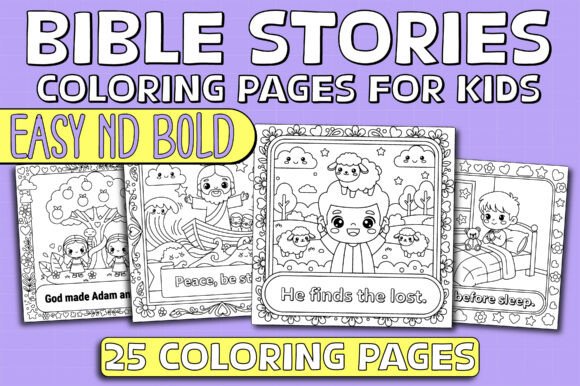 Download BIBLE COLORING BOOK Cute Easy Bold Kids - Kids Collection