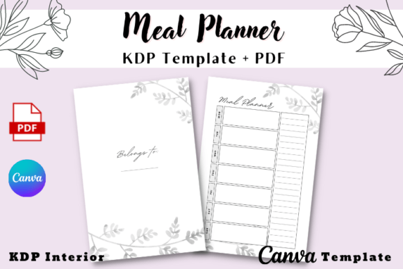 Download Meal Planner KDP Canva Template &amp; PDF - Kdp canva Collection