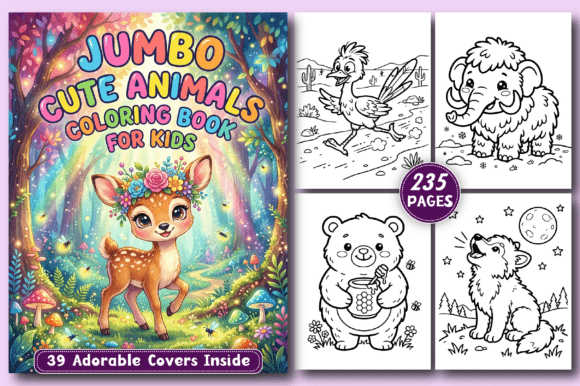 Download Jumbo Cute Animals KIDS Coloring Book - Kids Collection