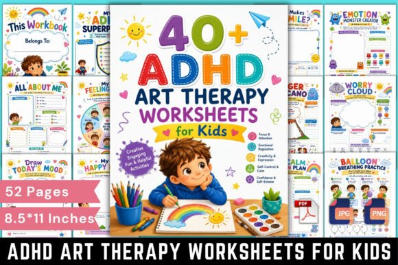 Download ADHD Art Therapy Worksheets for Kids - Kids Collection