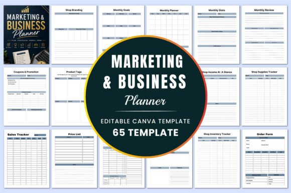 Download Marketing &amp; Business Planner KDP Canva - Kdp canva Collection