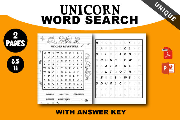 Download Unicorn Word Search for Kids 4 ADVENTURE - Kids Collection