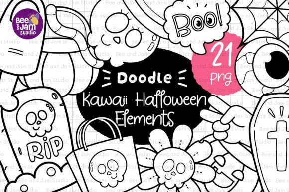 Download KDP Coloring Halloween Elements Line Art - Kdp coloring Collection