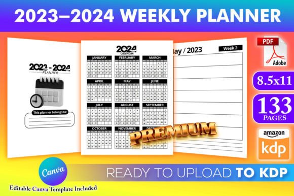 Download 2023-2024 Planner KDP Canva Template - Kdp canva Collection