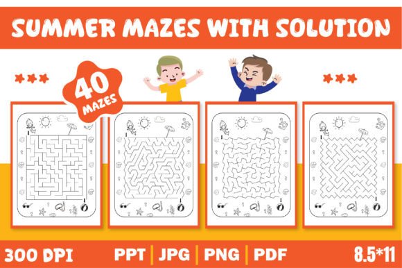 Download Summer Mazes for Kids Editable Template - Kids Collection