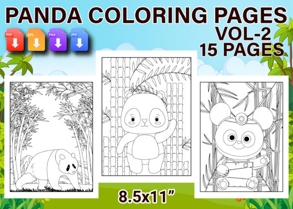 Download Panda Coloring Pages for Kids Vol-2 - Premium Resources