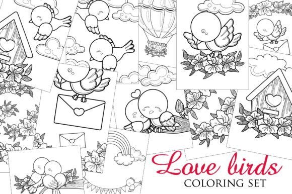 Download Love Birds Coloring for Kids and Adult - Kids Collection