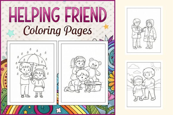 Download Helping Friend Coloring Pages for Kids - Kids Collection