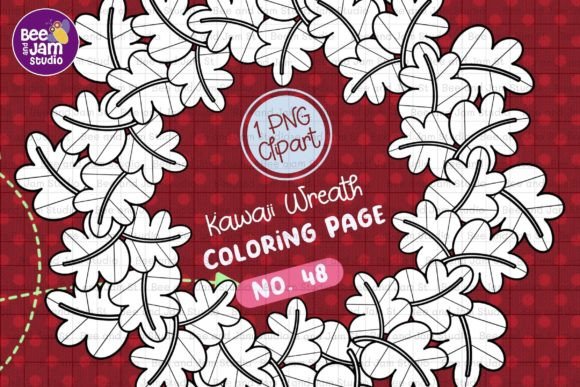 Download KDP Coloring Kawaii Christmas Wreath -48 - Kdp coloring Collection