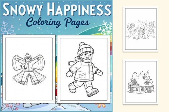 Download Snowy Happiness Coloring Pages for Kids - Kids Collection